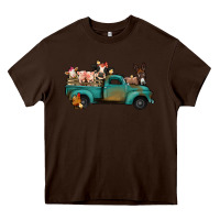 Chocolate Brown Farm Animals Truck Heavy Core Tee - Bettercallsaul