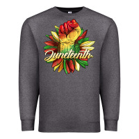 Charcoal Heather juneteenth fist sunflower Premium Sweatshirt - BarkalooDesign