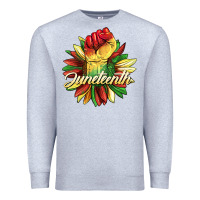 Heather Grey juneteenth fist sunflower Premium Sweatshirt - BarkalooDesign