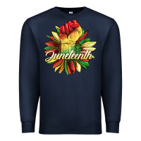 Navy juneteenth fist sunflower Premium Sweatshirt - BarkalooDesign