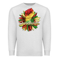 Oatmeal Heather juneteenth fist sunflower Premium Sweatshirt - BarkalooDesign