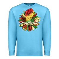 Ocean Blue juneteenth fist sunflower Premium Sweatshirt - BarkalooDesign