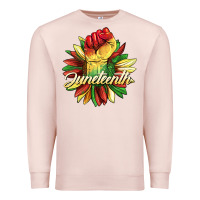 Pale Pink juneteenth fist sunflower Premium Sweatshirt - BarkalooDesign