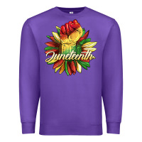Purple juneteenth fist sunflower Premium Sweatshirt - BarkalooDesign