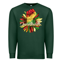 Sports Green juneteenth fist sunflower Premium Sweatshirt - BarkalooDesign