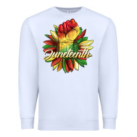 White juneteenth fist sunflower Premium Sweatshirt - BarkalooDesign