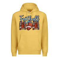 Antique Gold Football Mom Premium Hoodie - CowhideDigitalArt