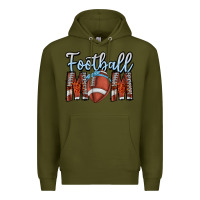 Army Green Football Mom Premium Hoodie - CowhideDigitalArt