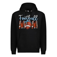 Black Football Mom Premium Hoodie - CowhideDigitalArt