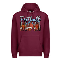Burgundy Football Mom Premium Hoodie - CowhideDigitalArt