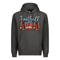 Charcoal Heather Football Mom Premium Hoodie - CowhideDigitalArt