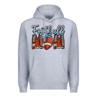 Heather Grey Football Mom Premium Hoodie - CowhideDigitalArt