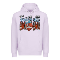 Lilac Football Mom Premium Hoodie - CowhideDigitalArt