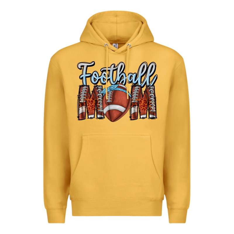 Football Mom Premium Hoodie by CowhideDigitalArt | Teevron