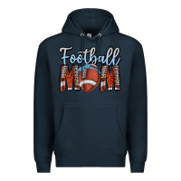 Navy Football Mom Premium Hoodie - CowhideDigitalArt