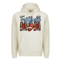 Oatmeal Heather Football Mom Premium Hoodie - CowhideDigitalArt
