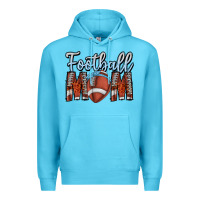 Ocean Blue Football Mom Premium Hoodie - CowhideDigitalArt
