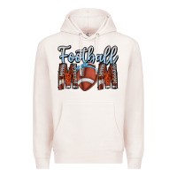 Pale Pink Football Mom Premium Hoodie - CowhideDigitalArt