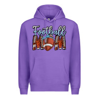 Purple Football Mom Premium Hoodie - CowhideDigitalArt