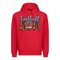 Red Football Mom Premium Hoodie - CowhideDigitalArt