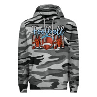 Slate Camo Football Mom Premium Hoodie - CowhideDigitalArt