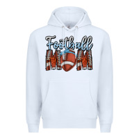 White Football Mom Premium Hoodie - CowhideDigitalArt