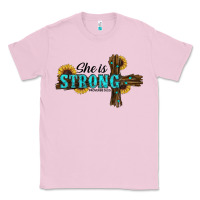Bubblegum Pink She Is Strong Western Cross Classic Tee - RanaPortraitStore