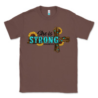 Chestnut She Is Strong Western Cross Classic Tee - RanaPortraitStore