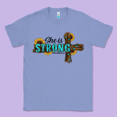 She Is Strong Western Cross Classic Tee Designed By Ranaportraitstore