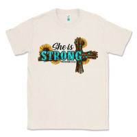 Natural She Is Strong Western Cross Classic Tee - RanaPortraitStore