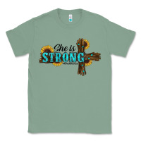 Sage She Is Strong Western Cross Classic Tee - RanaPortraitStore