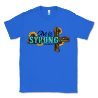 True Royal She Is Strong Western Cross Classic Tee - RanaPortraitStore