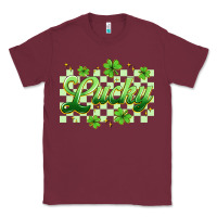 Burgundy checkered lucky Classic Tee - Artiststas