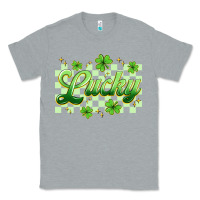 Heather Grey checkered lucky Classic Tee - Artiststas