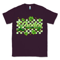 Plum checkered lucky Classic Tee - Artiststas