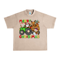 French Oak merry christmas crew tractor Urban Heavy Tee - CowGirlArtShop