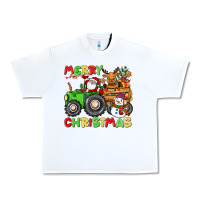White merry christmas crew tractor Urban Heavy Tee - CowGirlArtShop