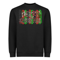 Black Merry Christmas Heavyweight Sweatshirt - CowhideDigitalArt