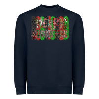Navy Merry Christmas Heavyweight Sweatshirt - CowhideDigitalArt