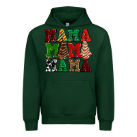 Forest Green mama mama mama with christmas lights and christmas tree cakes Urban Hoodie - AdoDesignShop