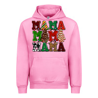 Fuchsia Pink mama mama mama with christmas lights and christmas tree cakes Urban Hoodie - AdoDesignShop