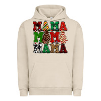 Pigment French Oak mama mama mama with christmas lights and christmas tree cakes Urban Hoodie - AdoDesignShop