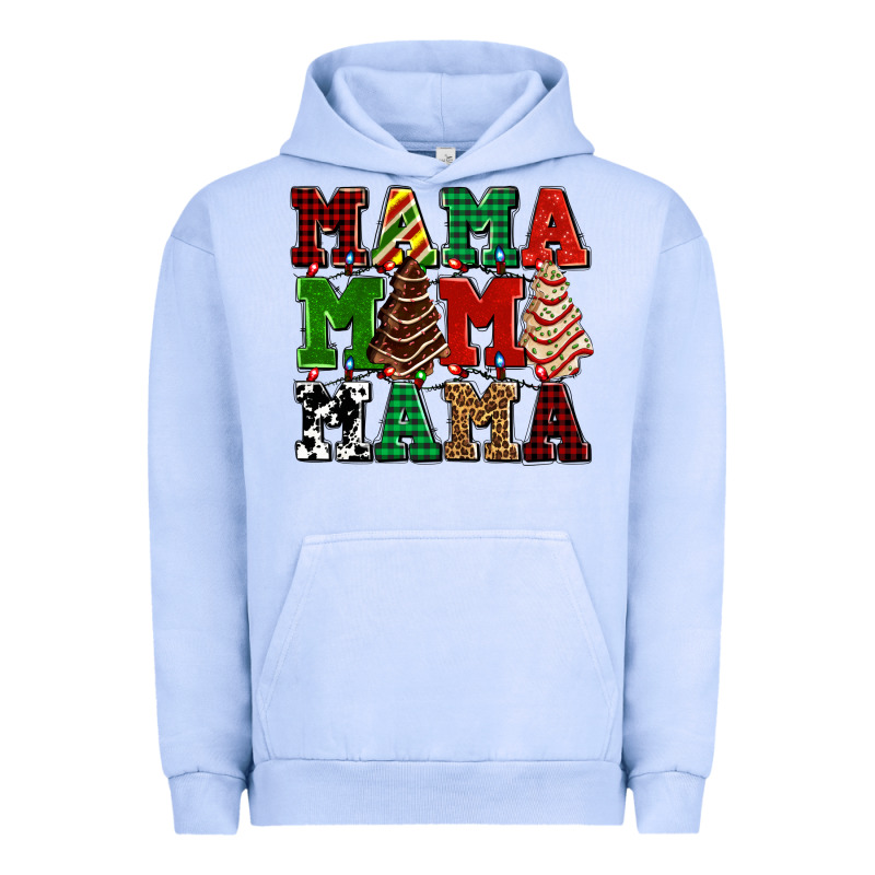 Mama Mama Mama With Christmas Lights And Christmas Tree Cakes Urban Hoodie by AdoDesignShop | Teevron