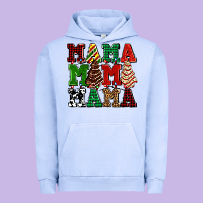 Mama Mama Mama With Christmas Lights And Christmas Tree Cakes Urban Hoodie Designed By Adodesignshop