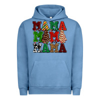 Pigment Pebble Blue mama mama mama with christmas lights and christmas tree cakes Urban Hoodie - AdoDesignShop