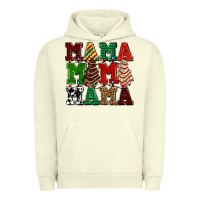 Pigment Pistachio mama mama mama with christmas lights and christmas tree cakes Urban Hoodie - AdoDesignShop