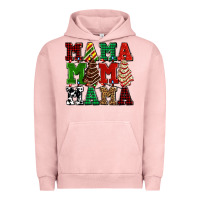 Pigment Salmon mama mama mama with christmas lights and christmas tree cakes Urban Hoodie - AdoDesignShop