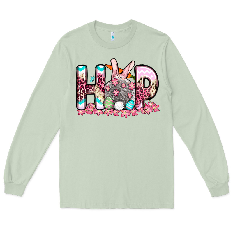 Easter Day Hop Bunny Long Sleeve Tee by OliviaCreatesArt | Teevron