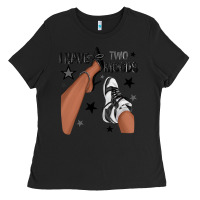 Black I Have Two Moods Black Sneakers Afro Girl Ladies Tee - texasbilliewilder