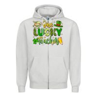 Dove Grey one lucky teacher Zipper Hoodie - Artiststas
